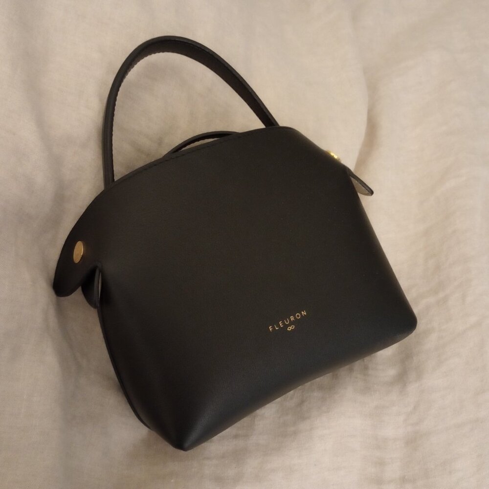 Fleuron Paris Mini Swann Bag Noir Lisse Black Gold Multiway bag